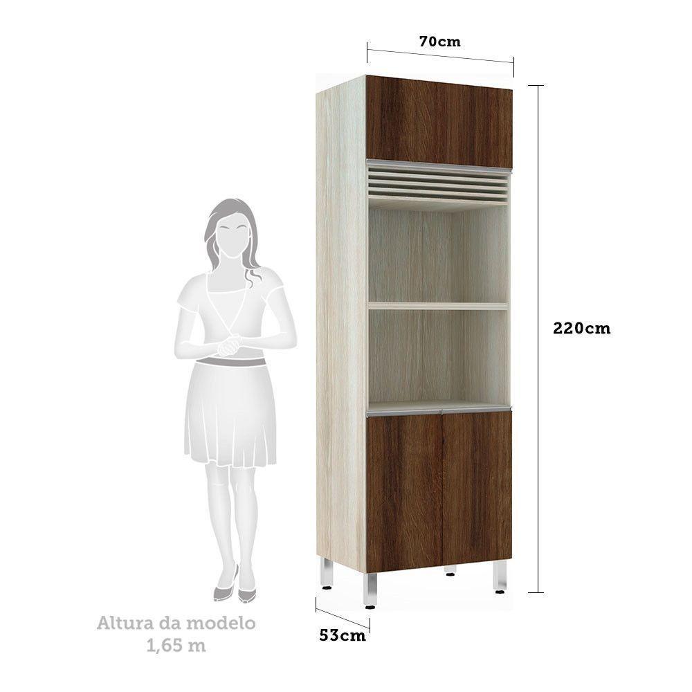 Paneleiro 70cm 3 Portas com Espaço para Forno e Micro-ondas - 2