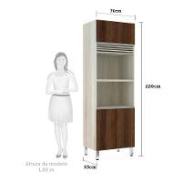 Paneleiro 70cm 3 Portas com Espaço para Forno e Micro-ondas - 2