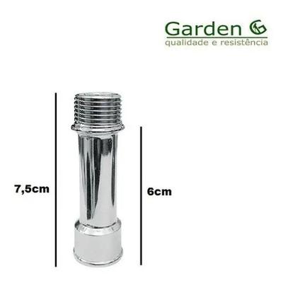 Prolongador para Torneira Externo 1-2 Prolongador 76mm Metal Cromado Garden Life