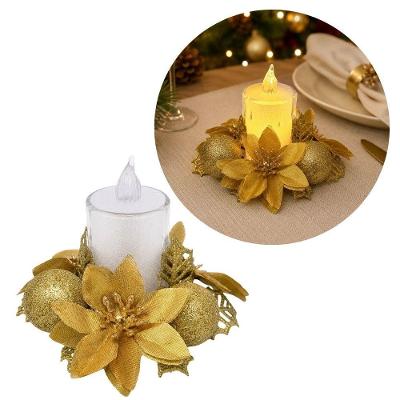 Porta Velas Castiçal Bico de Papagaio 2 em 1 Dourado com Vela Eletrônica LED Yangzi
