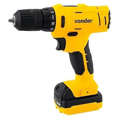 Parafusadeira Furadeira Vonder Doméstico PFV 120 com Maleta Brocas Bits Bateria 12V Bivolt