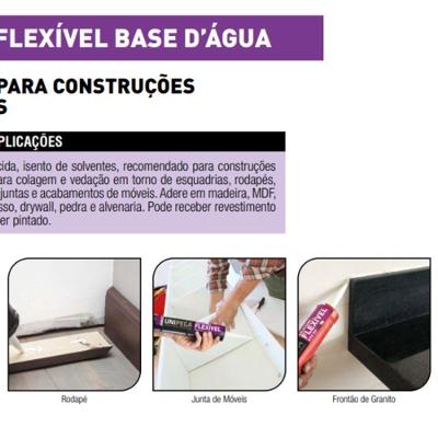 Silicone Flexível à Base D'Água para Vedação e Colagem Base D'água Branco Unipega 280ML