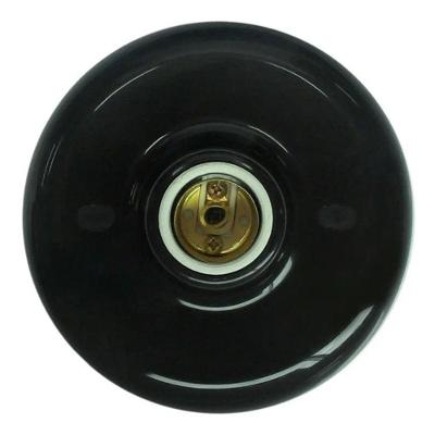 Plafon Soquete E27 Porcelana Pvc 100W Preto Funcional Ilumi Materiais Elétricos