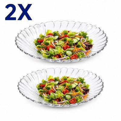 Saladeira Grécia Kit 2 Vidro Design Clássico para Mesa Posta Transparente Yeet