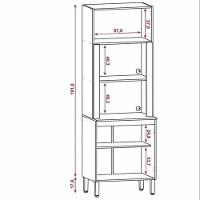 Paneleiro Kits Paraná Ametista Duplo 4 Ptas S/Gavetas Freijo - 2