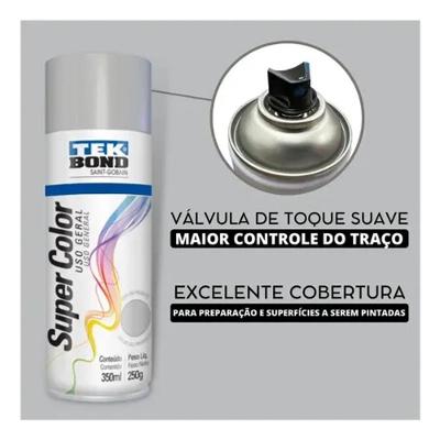 Spray Primer Preparador de Fundo Uso Geral Secagem Rápida 350ML 250G Tekbond