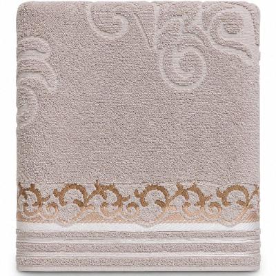 Toalha de Rosto Ornare 50x80CM 100% Algodão 420g-m2 Jacquard Taupe Seco Bene Casa