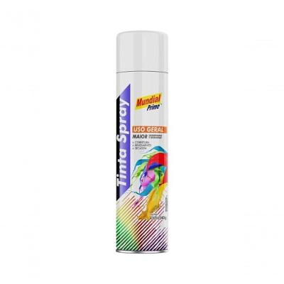 Tinta Spray Uso Geral AE01000094 400ML 240G Secagem 24 Horas Branco Fosco Mundial Prime
