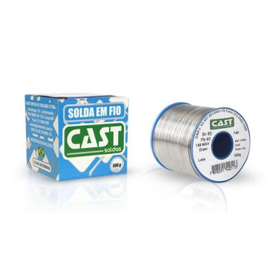 Solda em Fio Carretel 60x40 Soldagem Suave Azul Cast Metais 500g