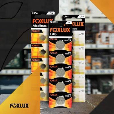 Bateria Alcalina LR44 1,5V para Relógios Calculadoras Dispositivos Eletrônicos 5 Peças Foxlux