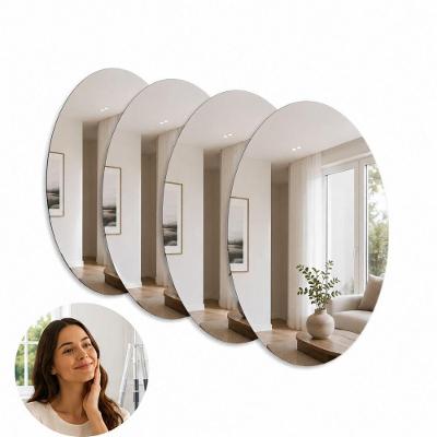 Espelho Adesivo Decorativo Kit 4 Ovais 40X60CM Parede Plastico Autoadesivo Multiuso Banheiro Quarto