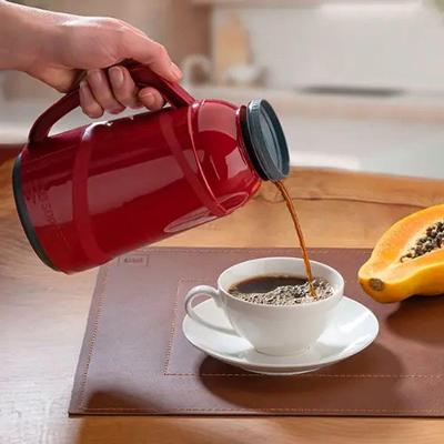 Garrafa Térmica Cristal Ampola de Vidro Alça Ergonômica Vermelha 500ML Soprano