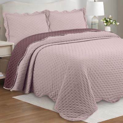 Kit Cobre Leito Bold Bicolour Casal Micropercal 300 Fios 3 Peças Malva Casa Scarpa