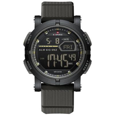 Relógio Esportivo Digital Masculino Led para Homens à Prova D'água de 50m Cinza Naviforce