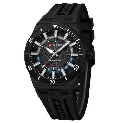 Relógio de Pulso Masculino Mostrador Texturizado Casual Esportivo de Quartzo Preto Curren