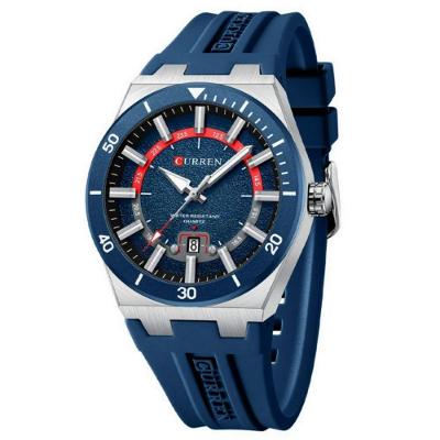 Relógio Masculino Mostrador Texturizado de Pulso Casual Esportivo de Quartzo Azul Curren