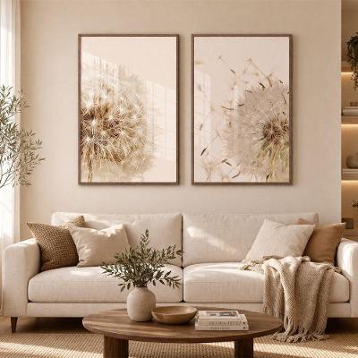Quadro Decorativo Dente de Leão Duo 01 Retangular Amadeirado SHD Soleil Home Decor