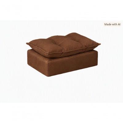 Puff Baixo Decorativa Glamour Opala Suede Marrom SMF Decor