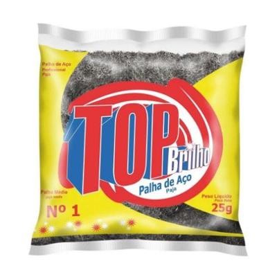 Palha de Aço No 1 25g com 20 Peças Top Brilho Limpeza Polimento Remoção de Ferrugem
