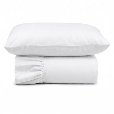 Kit Cobre Leito Turin Solteiro Micropercal 400 Fios Liso Branco Casa Scarpa