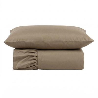 Kit Cobre Leito Turin Solteiro Micropercal 400 Fios Liso Bege Casa Scarpa