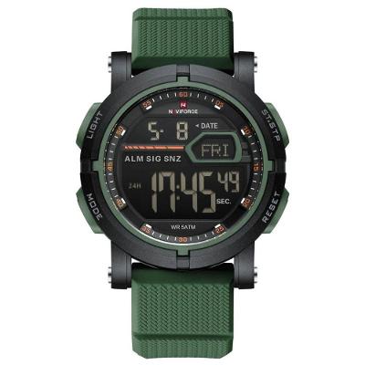 Relógio Esportivo Digital Masculino para Homens Led à Prova D'água de 50m Verde Naviforce