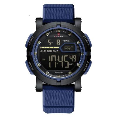 Relógio Esportivo Digital Masculino para Homens Led à Prova D'água de 50m Azul Naviforce