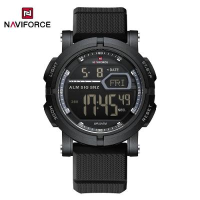 Relógio Esportivo Digital Masculino Led para Homens à Prova D'Água de 50m Preto Naviforce