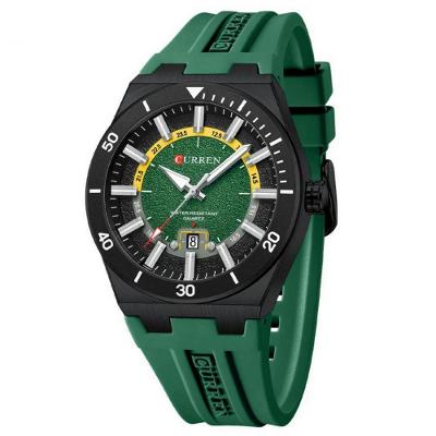 Relógio Masculino Mostrador Texturizado de Pulso Casual Esportivo de Quartzo Verde Curren