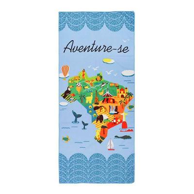 Toalha De Praia Aveludada Aventure 140x70cm Realce Premium