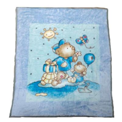 Cobertor Raschel para Berço 80x110CM 100% Poliéster Macio Azul