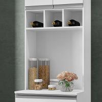 Paneleiro Duplo 61Cm Com Nicho Garrafeiro 4 Portas 1 Gaveta Andréia Branco - Ajl Móveis