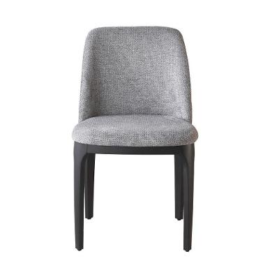 Cadeira de Jantar Livia Estrutura em Aço Estofado Tecido Bouclé Cinza Waw Design