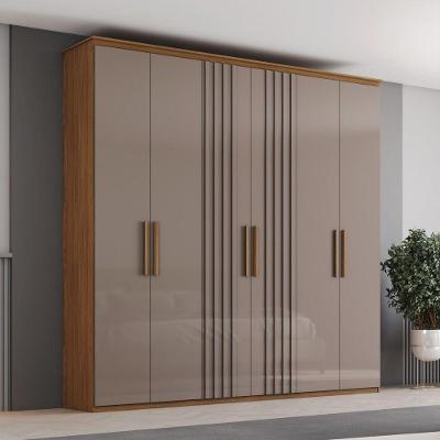 Guarda Roupa Casal Layla 6 Portas 4 Gavetas MDP Nature-avelã Casa 812