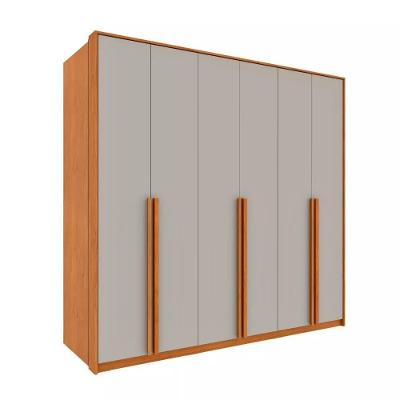 Guarda Roupa Casal Master 6 Portas de Bater 6 Gavetas MDP Cinamomo-Off White Tcil Móveis