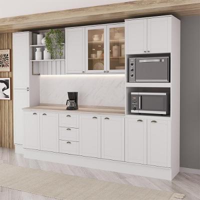 Cozinha Completa com Balcão Milla Joy Deca 13 Portas 3 Gavetas MDF 310CM Branco