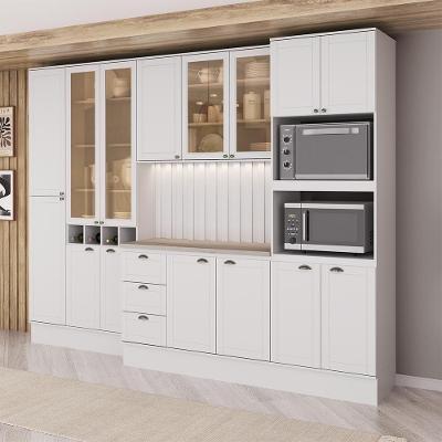 Cozinha Completa com Balcão Milla Line Easy 15 Portas 3 Gavetas MDF Branco Móveis Carraro