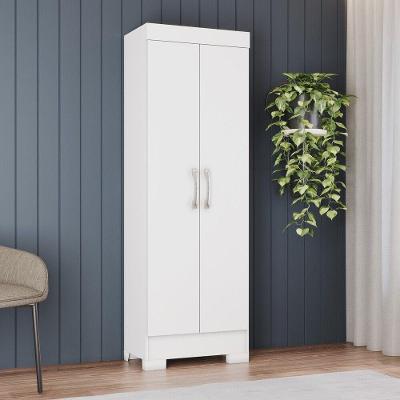 Armário Multiuso B387 2 Portas 3 Prateleiras 51CM Branco Briz Móveis
