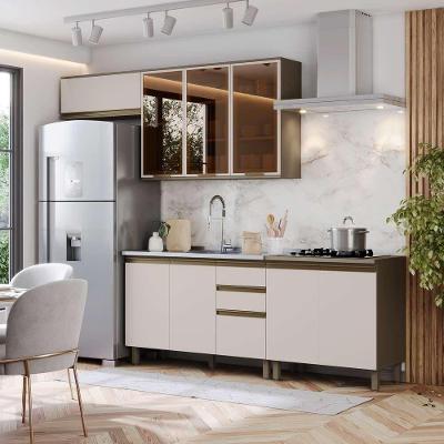 Cozinha Compacta Lora 9 Portas 2 Gavetas MDF Rustic Casa 812