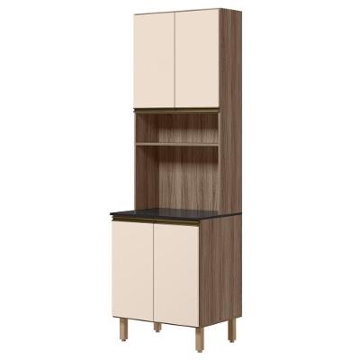 Paneleiro Kali Premium 4 Portas 3 Prateleiras MDF 70CM Off White Nicioli Móveis