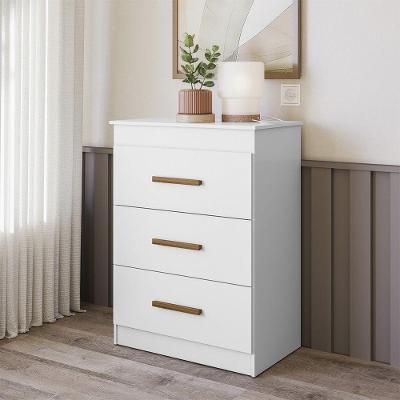 Cômoda Quarto Infantil Ternura 3 Gavetas MDP Puxador Plástico Branco Flex Peternella Móveis
