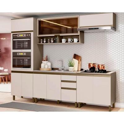 Cozinha Modulada Completa Connect 6 Peças 2 Aéreos 2 Balcões 1 Paneleiro 1 Complemento Móveis Henn