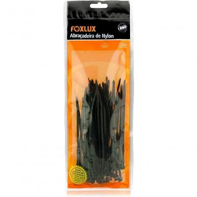 Abraçadeira de Nylon 380x4,8MM com Proteção UV Preta Foxlux 50 UNIDADES