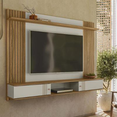 Painel para Tv Berlim Até 70'' 160CM MDP MDF Porta Basculante Nature Off White Peternella Móveis