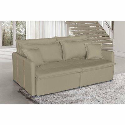 Sofá Cama Dubai 4 Lugares Retrátil e Reclinável 180CM Bege Linho
