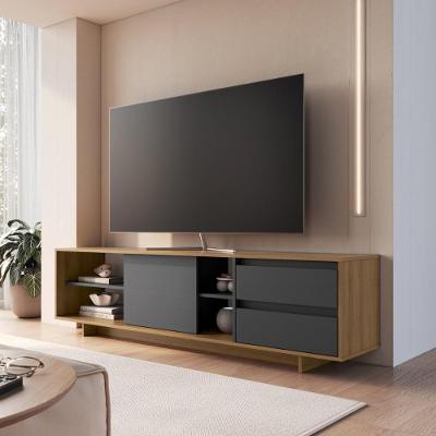 Rack para TV Até 65" 180CM MDP com 2 Gavetas Mel Grafite Multimóveis