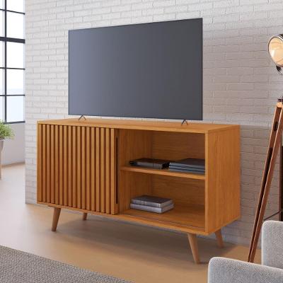 Rack para TV Até 43 Polegadas CRJCM-RCK004 MDP MDF com Porta de Correr Retrô Marrom Cinamomo