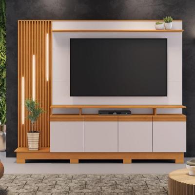 Rack com Painel para TV 65 Polegadas CRJCM-RCP004 MDP MDF com LED 4 Portas Cinamomo Off White