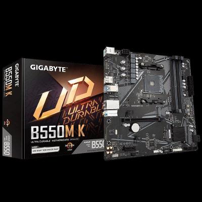 Placa Mae B550M K Socket AMD AM4 DDR4 128GB M2 SATA HDMI Displayport Audio 7.1 Gigabyte