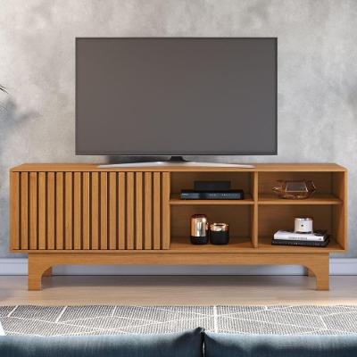 Rack para TV Até 70 Polegadas CRJCM-RCK006 168CM MDP MDF 1 Porta de Correr 4 Nichos Marrom